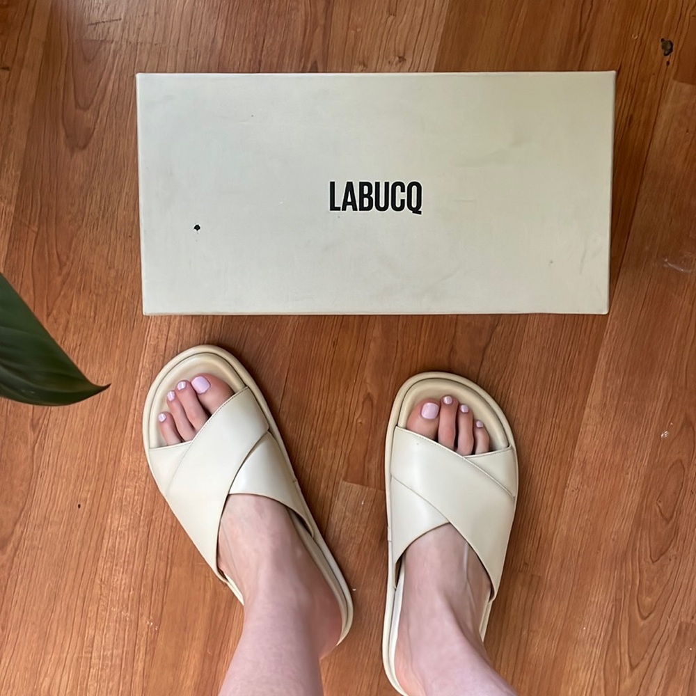 Labucq Mo Slide Ivory Nappa leather size 10 / 40 - Picture 7 of 7